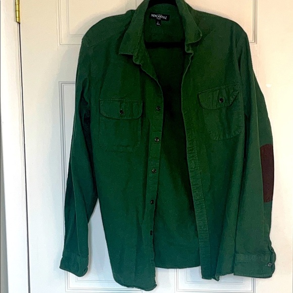 J Crew Mercantile Men’s Green Shirt Large - Picture 1 of 6